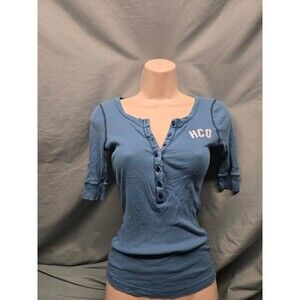 Womens Y2k Hollister Blue Half Sleeve Top